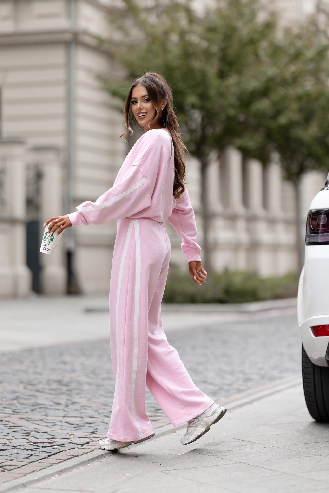 KOMPLET VISSION BABY PINK / WHITE LAMPAS