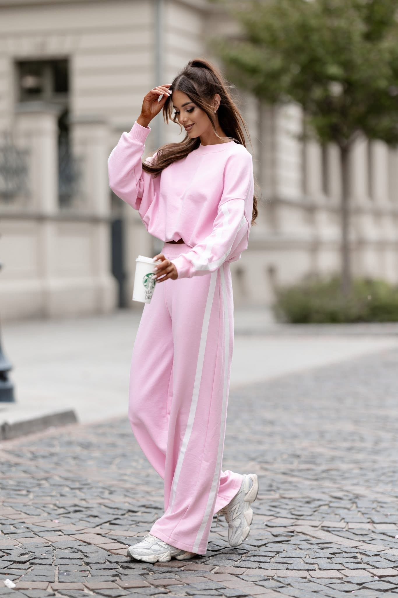 KOMPLET VISSION BABY PINK / WHITE LAMPAS